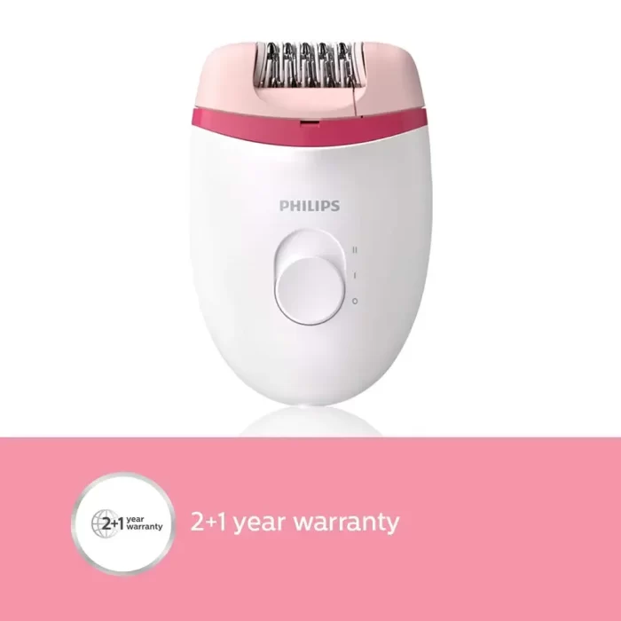 Philips BRE235/00 Corded Compact Epilator (White and Pink) for gentle hair removal at home - Image 2