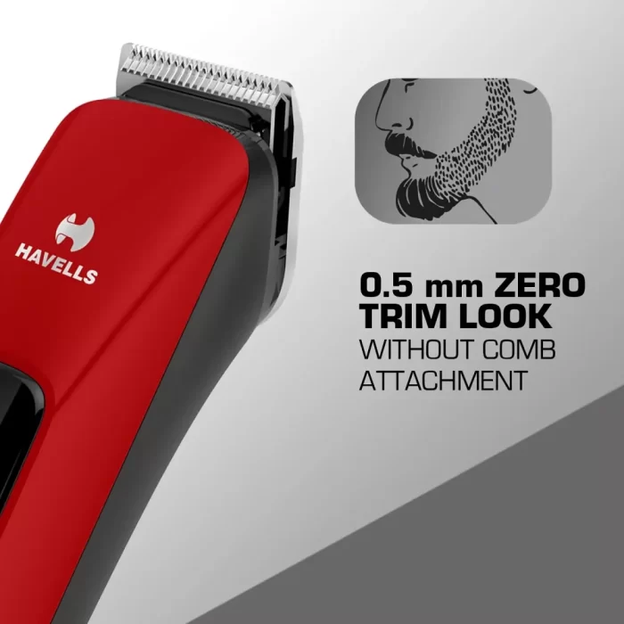 Havells BT5111C Cordless Beard Trimmer with Comb (Black & Red) - Image 6