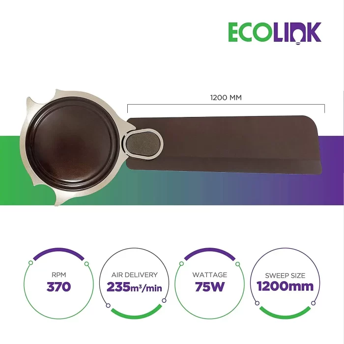 EcoLink Imperia Premium Ceiling Fan - 1200MM (Cinnamon Brown) From The House Of Philips Lighting - Image 3