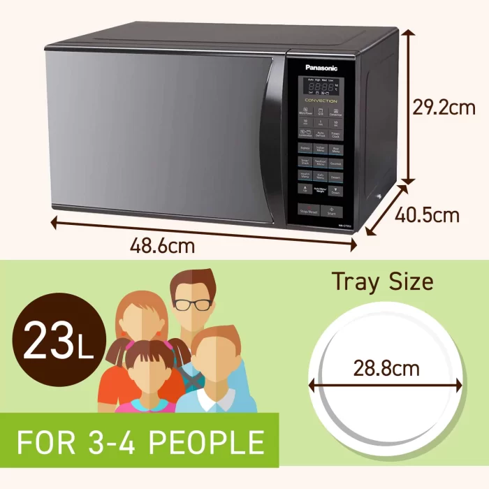 Panasonic 23L Convection Microwave Oven(NN-CT353BFDG,Black Mirror, 360° Heat Wrap, Magic Grill) - Image 8