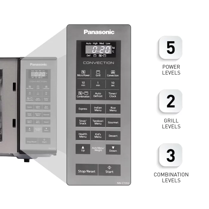 Panasonic 23L Convection Microwave Oven(NN-CT353BFDG,Black Mirror, 360° Heat Wrap, Magic Grill) - Image 7