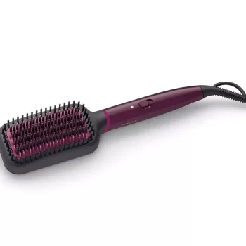 PHILIPS BHH730/00 (Dark Wine Color) Naturally Heated, Silk Protect technology, Hair Straightener Brush