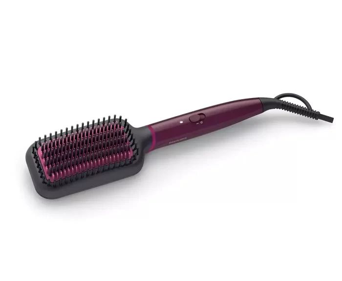 PHILIPS BHH730/00 (Dark Wine Color) Naturally Heated, Silk Protect technology, Hair Straightener Brush