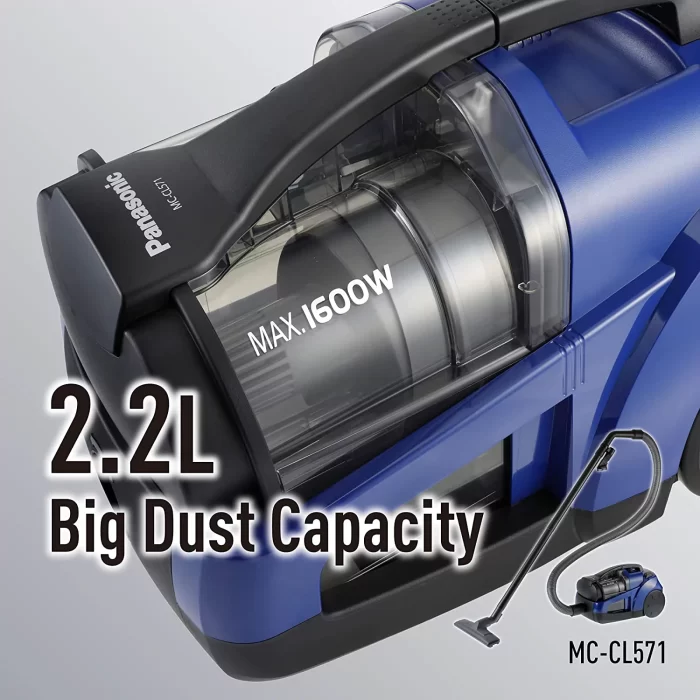 Panasonic Mc Cl571 Mega Cyclone Bagless Vacuum Cleaner 1600 W Blue - Image 4