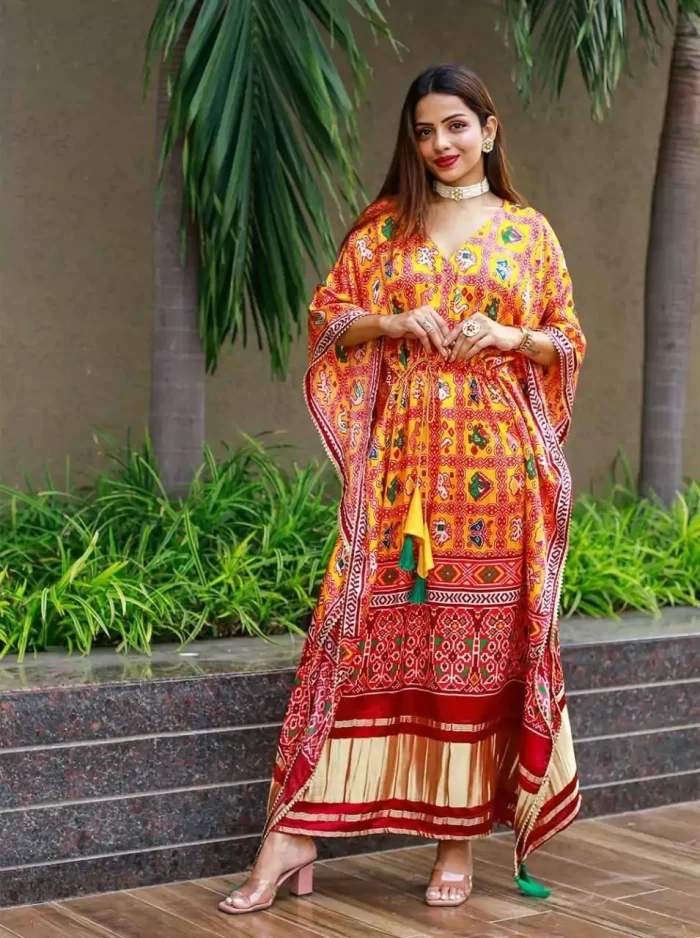 Women’s Stylish Western Kaftan Dress – Style Col142 , Length 46+inch Free Size