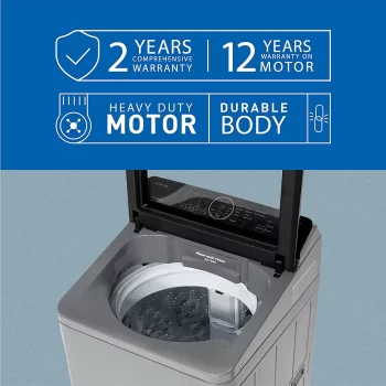 Panasonic 8 Kg Wifi  Fully-Automatic Top Loading Smart Washing Machine (NA-F80A10CRB, Charcoal Inox Grey, Compatible with Alexa) - Image 3