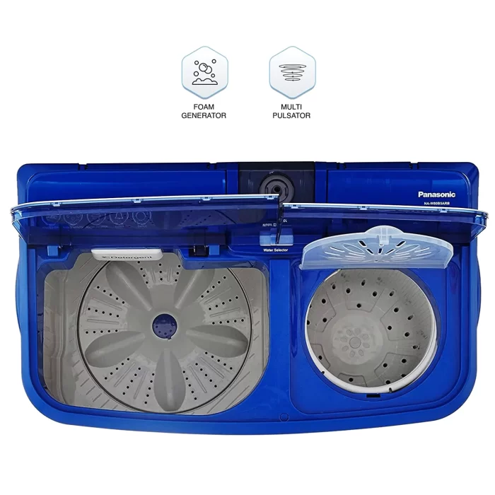 Panasonic 8 kg 5 Star Semi-Automatic Top Loading Washing Machine with Powerful Motor (NA-W80B5ARB, Blue, Active Foam System) - Image 3