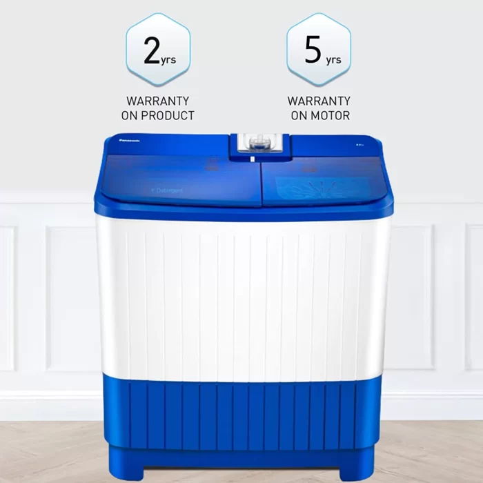 Panasonic 8 kg 5 Star Semi-Automatic Top Loading Washing Machine with Powerful Motor (NA-W80B5ARB, Blue, Active Foam System) - Image 2