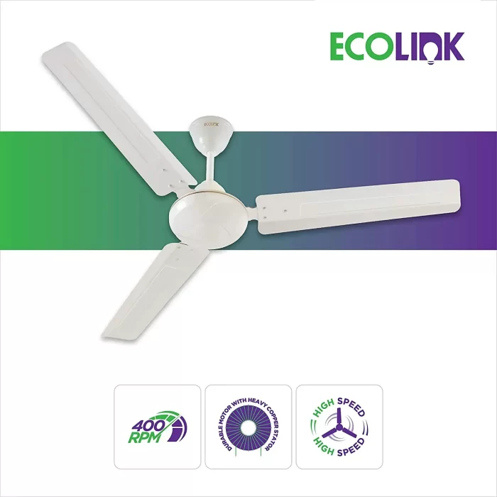 EcoLink Zoom High Speed Ceiling Fan - 1200MM ( Ivory) - Copper From The House Of Philips Lighting - Image 3