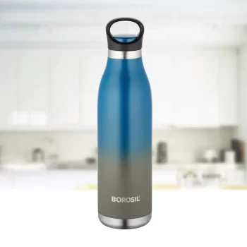 Borosil Stainless Steel Hydra ColourCrush - Vacuum Insulated Flask Water Bottle, 700 ML, Blue