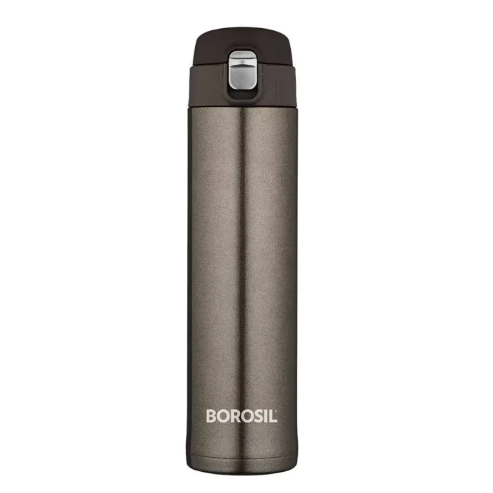 Borosil Stainless Steel Hydra Nova Vacuum Insulated Flask Water Bottle, 500 ml, Titanium