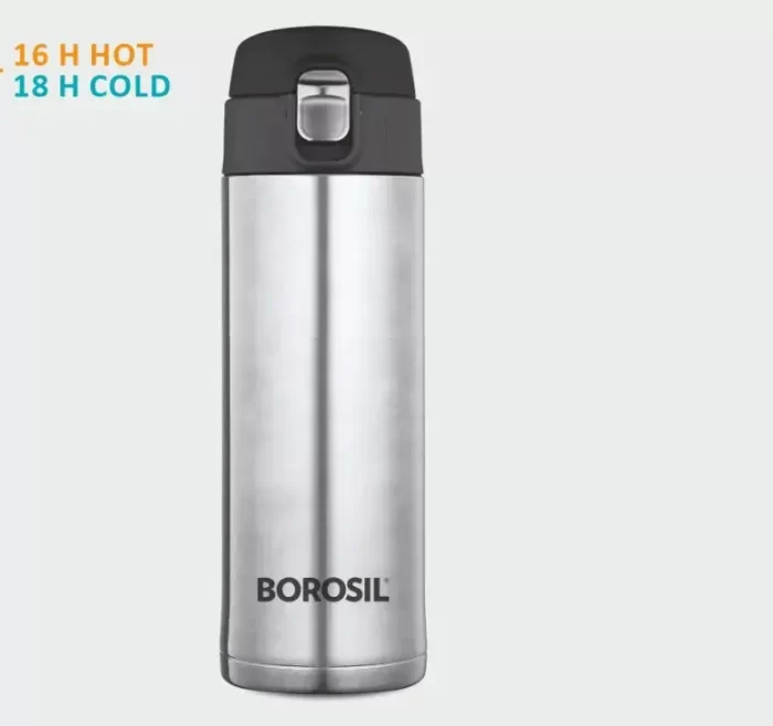 Borosil Stainless Steel Hydra Nova Vacuum Insulated Flask Water Bottle, 500 ml, SS