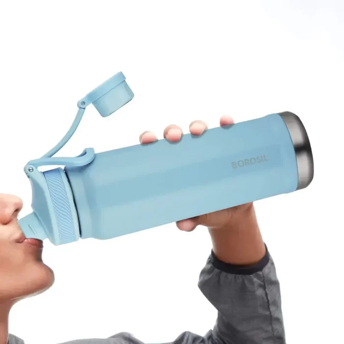 Borosil Stainless Steel Hydra SportSip - Vacuum Insulated Flask Water Bottle, 710 ML, Black - Image 5