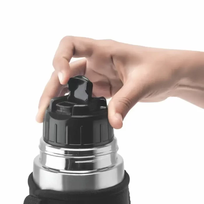 Borosil Stainless Steel Hydra Thermo Vacuum Insulated Flask Water Bottle, Black, 1000 ml - Image 4