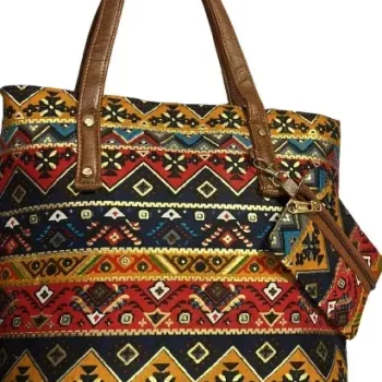 Women Multicolor Stylish Handbag ( 40cm x 28cm) with Small Purse