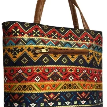 Women Multicolor Stylish Handbag ( 40cm x 28cm) with Small Purse - Image 3