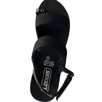 Loodis Black Casual Chappal/Slippers for Women's - Fashion Sandal (Size 5)