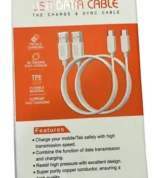 MS Star USB Data Cable C Type Android Phone - Length 1 Meter - Image 2