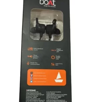 Boat High Definition Sound Quality Music Earphone with Mic (Black) - Image 2