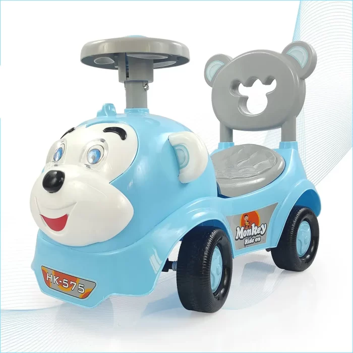 Dash Monkey Ride On for Kids, Baby Car, Ride On for Kids 2 Years+, Push Car for Baby with Backrest and Under Seat Storage Utility Box for Toys (Capacity 20kg | Blue)