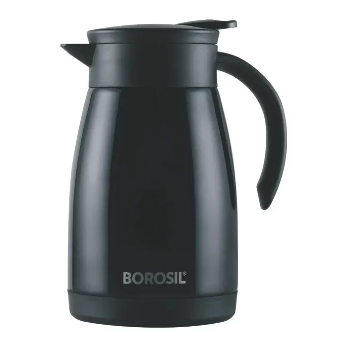 Borosil Stainless Steel Vacuum Insulated Teapot 750 ml Black (A21FLKT75BLK16001, Black, Free Size)