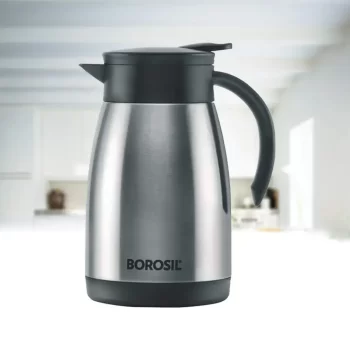 Borosil Stainless Steel Vacuum Insulated Teapot 500 ml ( Silver )