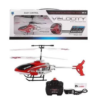 New Zone Velocity New Remote Control Flying, Helicopter with, Unbreakable. Blades Infrared Sensors (Multi Colour)