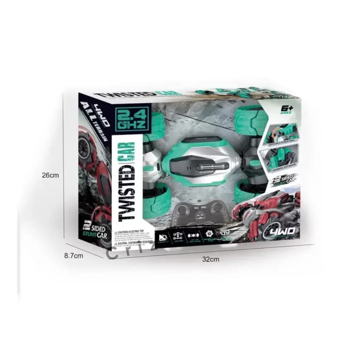 High Speed 360 Degree Rotating 2.4Ghz Remote Control Climbing Car 4WD Deformation RC Stunt Car with Music Dance Light Deformation Explosive Wheel Dual Sided Motion Twist Off Road Car Toys for Kids