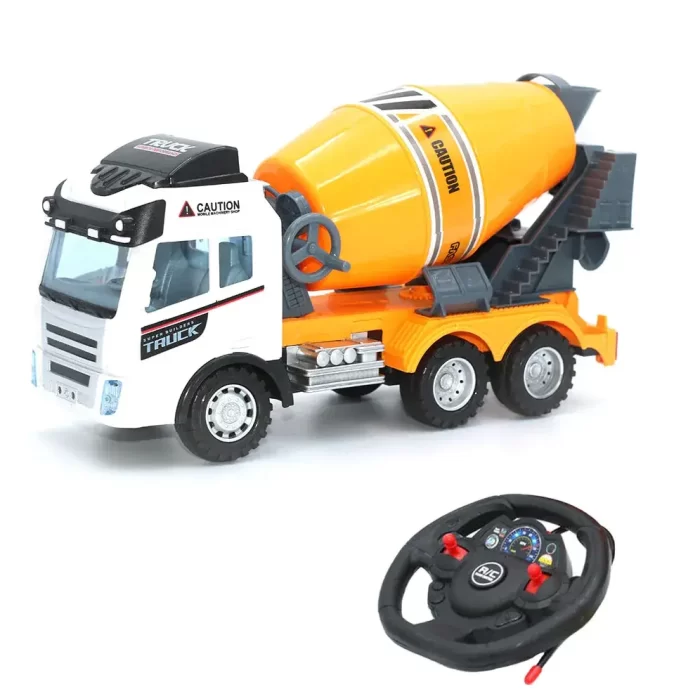 Remote control Cement Concrete Mixer Construction Automobile Vehicle RC Truck mounted Mixer construction toy for kids  (Yellow)