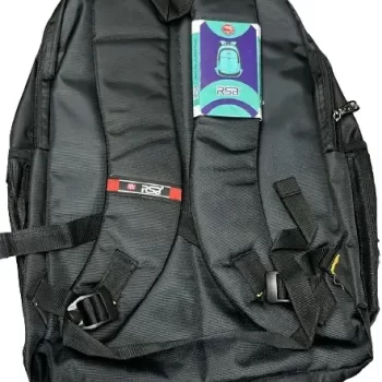 Overnighter Backpack, Travel Laptop Bag, Black Polyester Backpack for Men and Women, Spacious Shoulder Bag for  Office , School , Travelling and Camping - Image 2