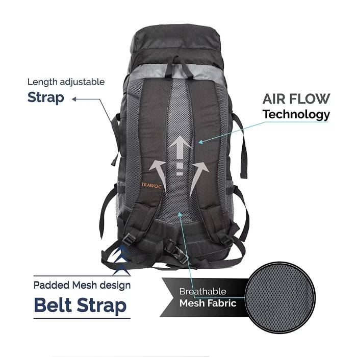Farewell rucksack bags 80 litres travel bag tourist bag for travel backpack for hiking trekking Bag for camping  -1 Year Warranty - Image 2