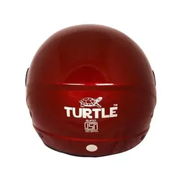 TURTLE D1 PAINT Red Helmet ISI Certified Half Face Helmet for Men & Women with Inner Smoke Sun Shield Outer Clear Visor - Image 2