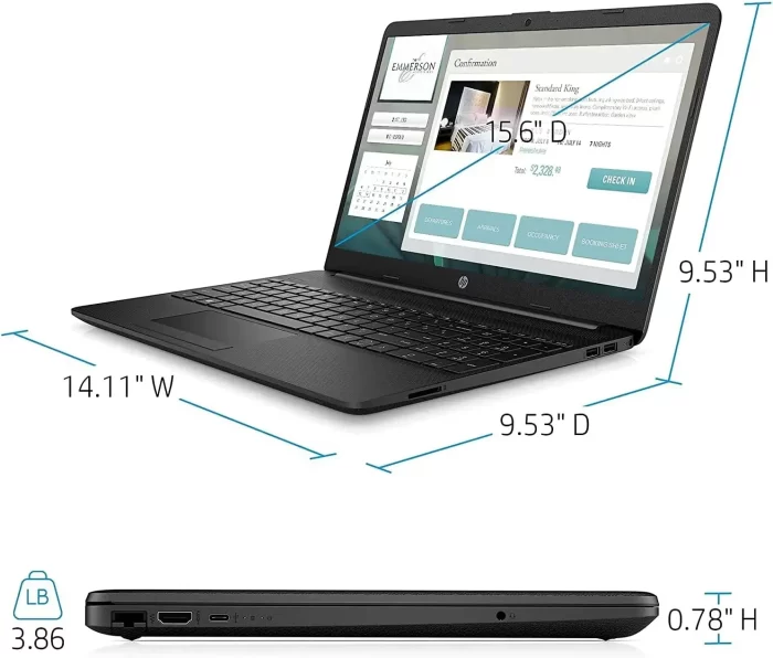 (Renewed) HP Laptop,15.6’’ , Intel Celeron , 4GB RAM, 128GB SSD, Bluetooth, Webcam, WiFi, Black,Windows - Image 3