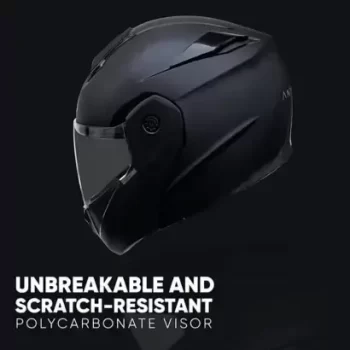 TURTLE TCH -3 MIGHTY Helmet ISI Certified Half Face Black Helmet for Men with Inner Smoke Sun Shield Outer Clear Visor - Image 3