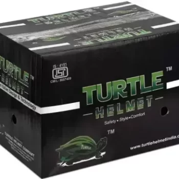TURTLE TCH -3 MIGHTY Helmet ISI Certified Half Face Black Helmet for Men with Inner Smoke Sun Shield Outer Clear Visor - Image 2