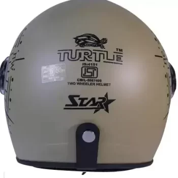 TURTLE STAR White Helmet ISI Certified Half Face Helmet for Men & Women with Inner Smoke Sun Shield Outer Clear Visor - Image 3