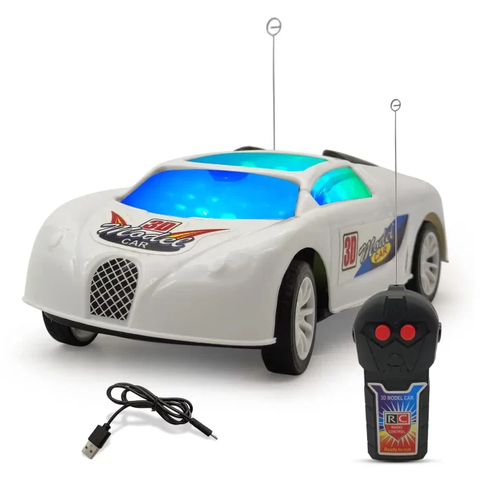 NHR Model Car Simulation Full - Function Go Forward, Backward, Stop, Remote Control car for Kids (White) - Image 4