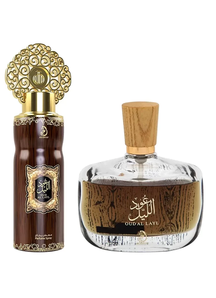 ARABIYAT OUD AL LAYL EDP 100ML + PERFUME SPRAY 200ML | GIFT SET FOR MEN & WOMEN