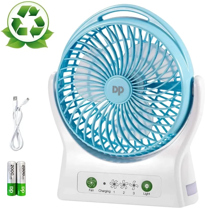 DP 7605 (Rechargeable Portable USB Fan) Blue