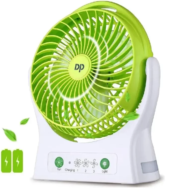 Portable USB Powered Personal Desk fan Strong Airflow Cooling fan for Cooling for Travel, Home Kitchen and Office, 3 Speeds with Side Light (Light Green)
