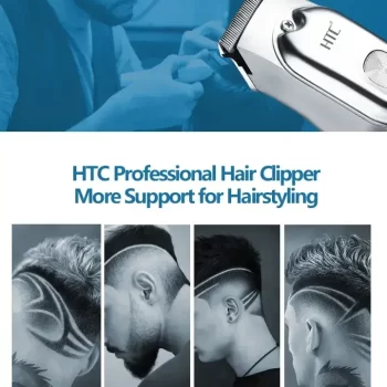HTC AT 179 Professional rechargeable USB Cordless T Blade Hair Cutting Trimmer Clipper for Men - Image 11