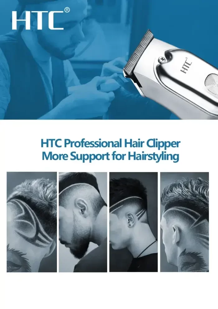 HTC AT 179 Professional rechargeable USB Cordless T Blade Hair Cutting Trimmer Clipper for Men - Image 11
