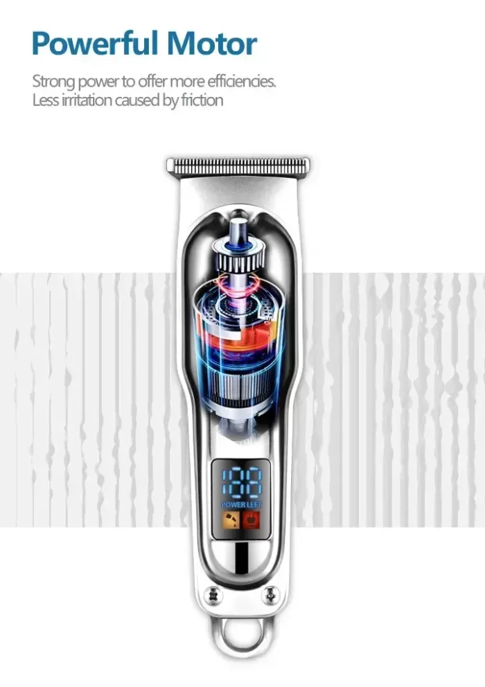 HTC AT 179 Professional rechargeable USB Cordless T Blade Hair Cutting Trimmer Clipper for Men - Image 8