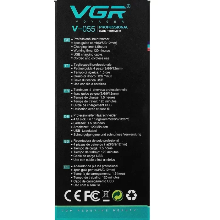 VGR Electric Shave Machine For Men v-055 Professional Hair Trimmer - Image 6