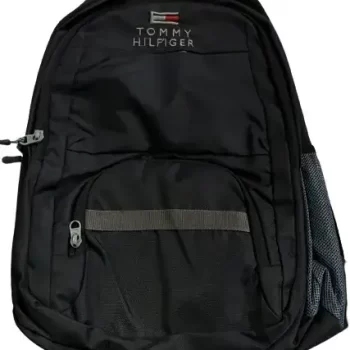 Overnighter Backpack, Travel Laptop Bag, Black Polyester Backpack for Men and Women, Spacious Shoulder Bag for  Office , School , Travelling and Camping
