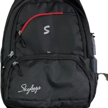 Overnighter Backpack, Travel Laptop Bag, Black Polyester Backpack for Men and Women, Spacious Shoulder Bag for  Office , School , Travelling and Camping