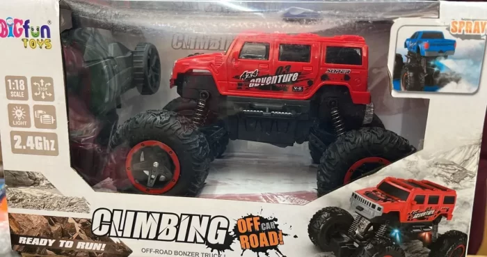RC Off-Road Speed Jeep Truck Hummer Car with Water Mist Smoke Effect Remote Control Monster Truck Rock Crawler Car - Red