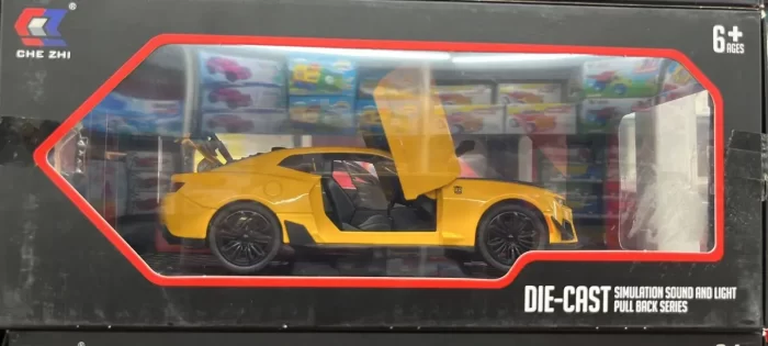 Exclusive Diecast Alloy Metal Pull Back Die-cast Car 1:32 Bumble BEE Diecast Metal Pullback Toy car with Openable Doors & Light, Music Boys Gifts Toys for Kids - Image 2
