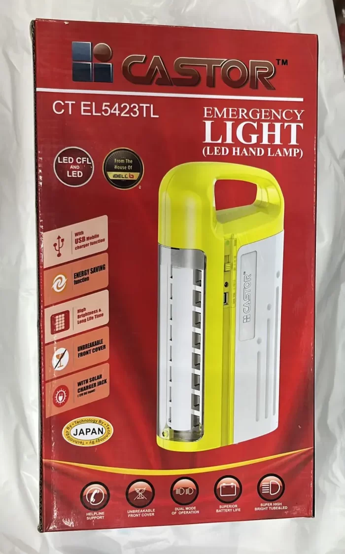 Castor 5423 Rechargeable Emergency Light/Lantern, High Bright LED, 3 Mode Operation - Yellow - Image 8