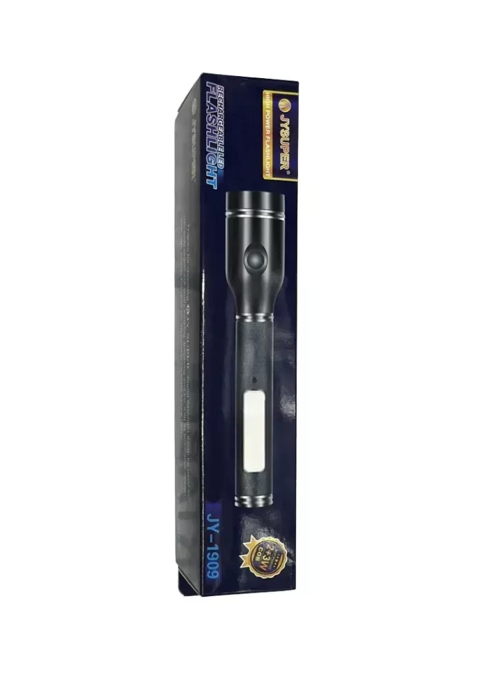 Long Range JPSUPER Brand Torch Rechargeable Led Flashlight Torch 14cmTorch (Black) 8Hr Continues Working